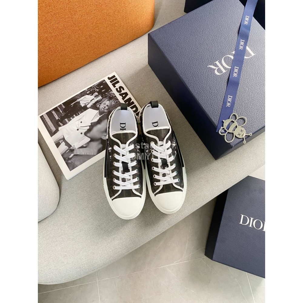 Dior Black Logo Printed Canvas Shoes