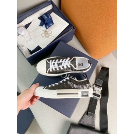 Dior Black Logo Printed Canvas Shoes