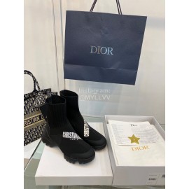 Dior Autumn Winter Elastic Socks Casual Shoes Black