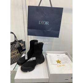 Dior Autumn Winter Elastic Socks Casual Shoes Black