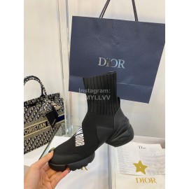 Dior Autumn Winter Elastic Socks Casual Shoes Black