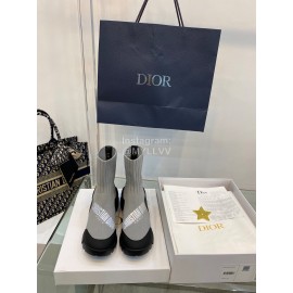 Dior Autumn Winter Elastic Socks Casual Shoes Gray