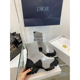 Dior Autumn Winter Elastic Socks Casual Shoes Gray