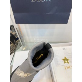 Dior Autumn Winter Elastic Socks Casual Shoes Gray