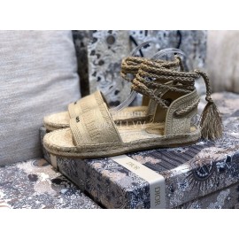 Dior Woven Sandals For Women Khaki