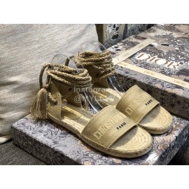 Dior Woven Sandals For Women Khaki