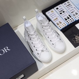 Dior New Printed High Top Casual Shoes White