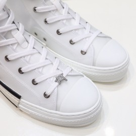 Dior New Printed High Top Casual Shoes White