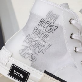 Dior New Printed High Top Casual Shoes White