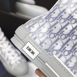 Dior New Printed High Top Casual Shoes Gray