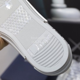 Dior New Printed High Top Casual Shoes Gray