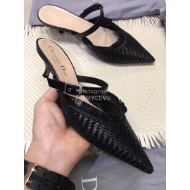 Dior Black Woven High Heel Sandals