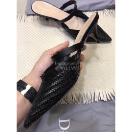 Dior Black Woven High Heel Sandals
