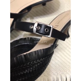 Dior Black Woven High Heel Sandals