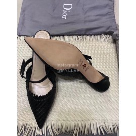 Dior Black Woven High Heel Sandals