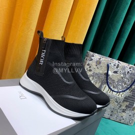 Dior New Thick Soled Elastic Sock Boots Black