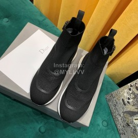 Dior New Thick Soled Elastic Sock Boots Black
