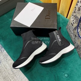 Dior New Thick Soled Elastic Sock Boots Black