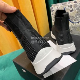 Dior New Thick Soled Elastic Sock Boots Black