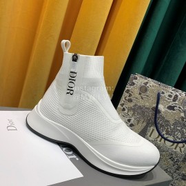Dior New Thick Soled Elastic Sock Boots White