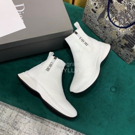 Dior New Thick Soled Elastic Sock Boots White
