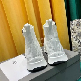 Dior New Thick Soled Elastic Sock Boots White