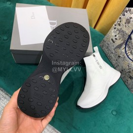 Dior New Thick Soled Elastic Sock Boots White