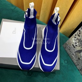 Dior New Thick Soled Elastic Sock Boots Blue