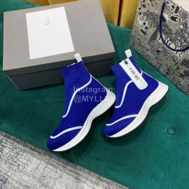 Dior New Thick Soled Elastic Sock Boots Blue