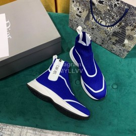 Dior New Thick Soled Elastic Sock Boots Blue
