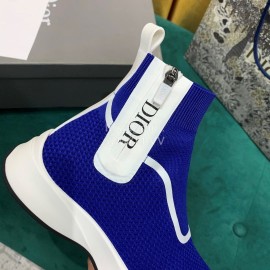 Dior New Thick Soled Elastic Sock Boots Blue