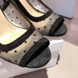 Dior Black Polka Dot High Heel Sandals