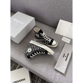 Dior Co Branded Converse High Top Canvas Shoes Black