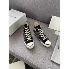 Dior Co Branded Converse High Top Canvas Shoes Black