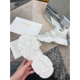 Dior Cowhide Velcro Casual Thick Soled Sneakers For Women Beige