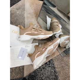 Dior Cowhide Velcro Thick Soled Sneakers For Women Brown