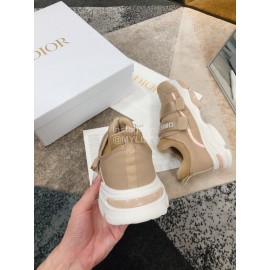 Dior Cowhide Velcro Thick Soled Sneakers For Women Brown
