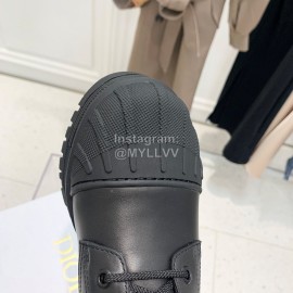 Dior Autumn And Winter New Calfskin Shell Head Wool Boots Black