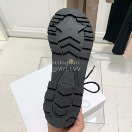 Dior Autumn And Winter New Calfskin Shell Head Wool Boots Black