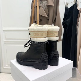 Dior Autumn And Winter New Calfskin Shell Head Wool Boots