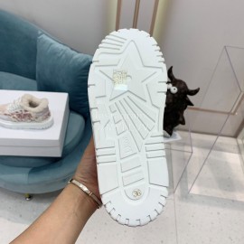 Dior Autumn And Winter Embroidered Lamb Wool Sneakers Pink