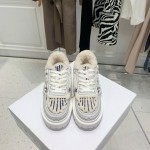Dior Autumn And Winter Embroidered Lamb Wool Sneakers Navy