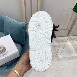 Dior Autumn And Winter Embroidered Lamb Wool Sneakers Navy