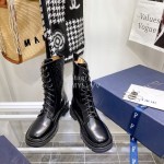 Dior Winter Embossed Leather Martin Boots For Men And Women