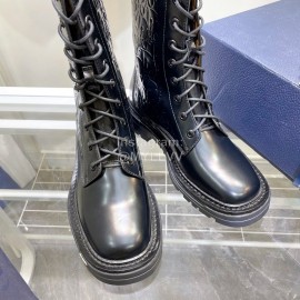 Dior Winter Embossed Leather Martin Boots For Men And Women