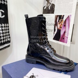Dior Winter Embossed Leather Martin Boots For Men And Women