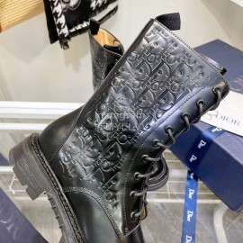 Dior Winter Embossed Leather Martin Boots For Men And Women