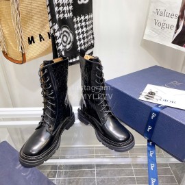 Dior Winter Embossed Leather Martin Boots For Men And Women