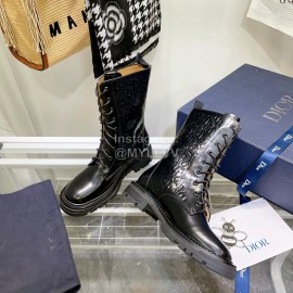 Dior Winter Embossed Leather Martin Boots For Men And Women