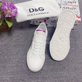 Dolce Gabbana New Silk Leather Casual Shoes For Men And Women Purple